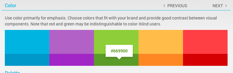 Android color
palette